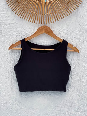 Cropped Patroa Liso Preto