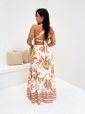 Vestido Maldivas Jardim Dourado